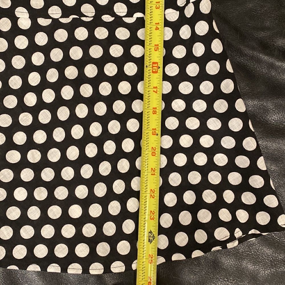 Tweeds polka dot black & white sleeveless linen top size S - Picture 2 of 9